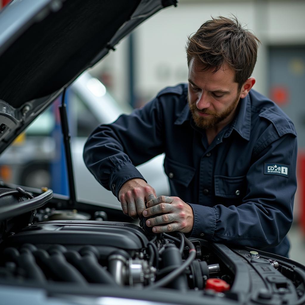 Engine Repair at a Car Service in Springwood