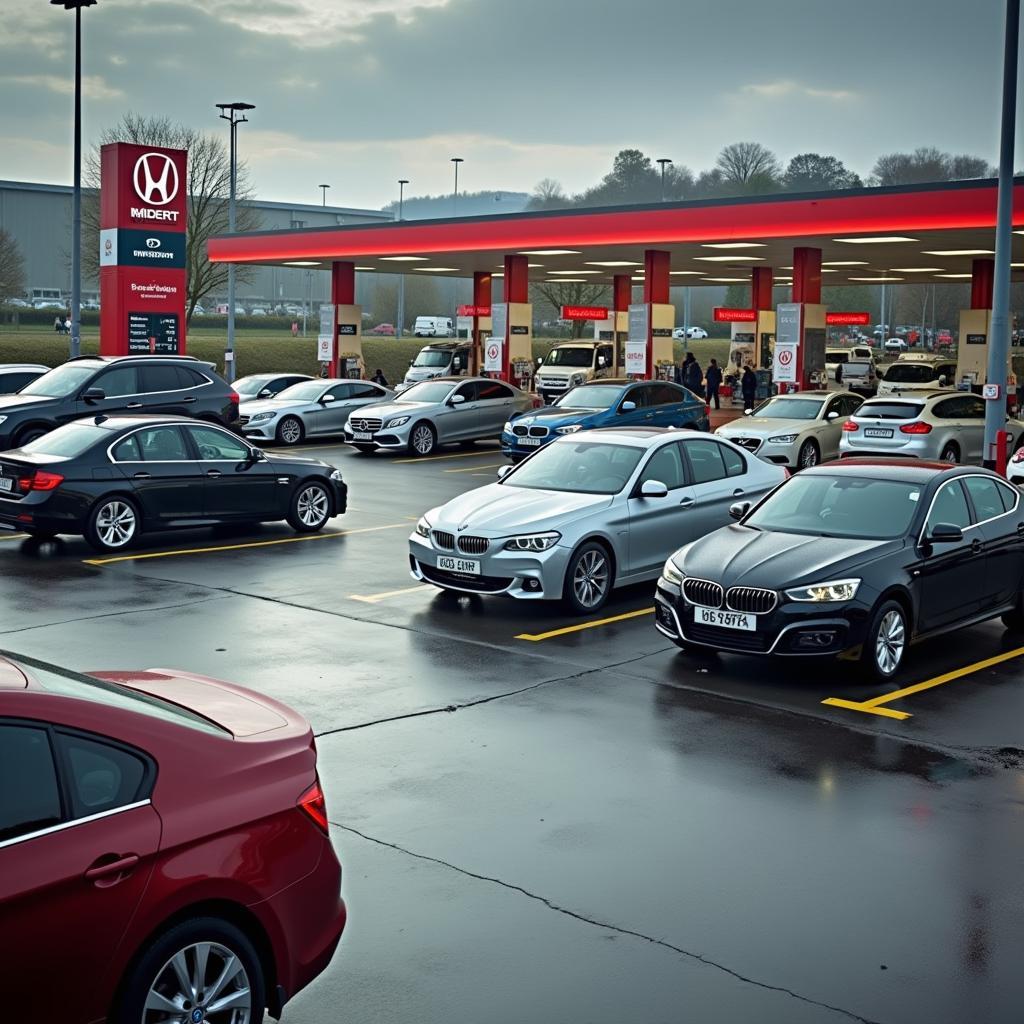 Ample Customer Parking at a Service Car Station