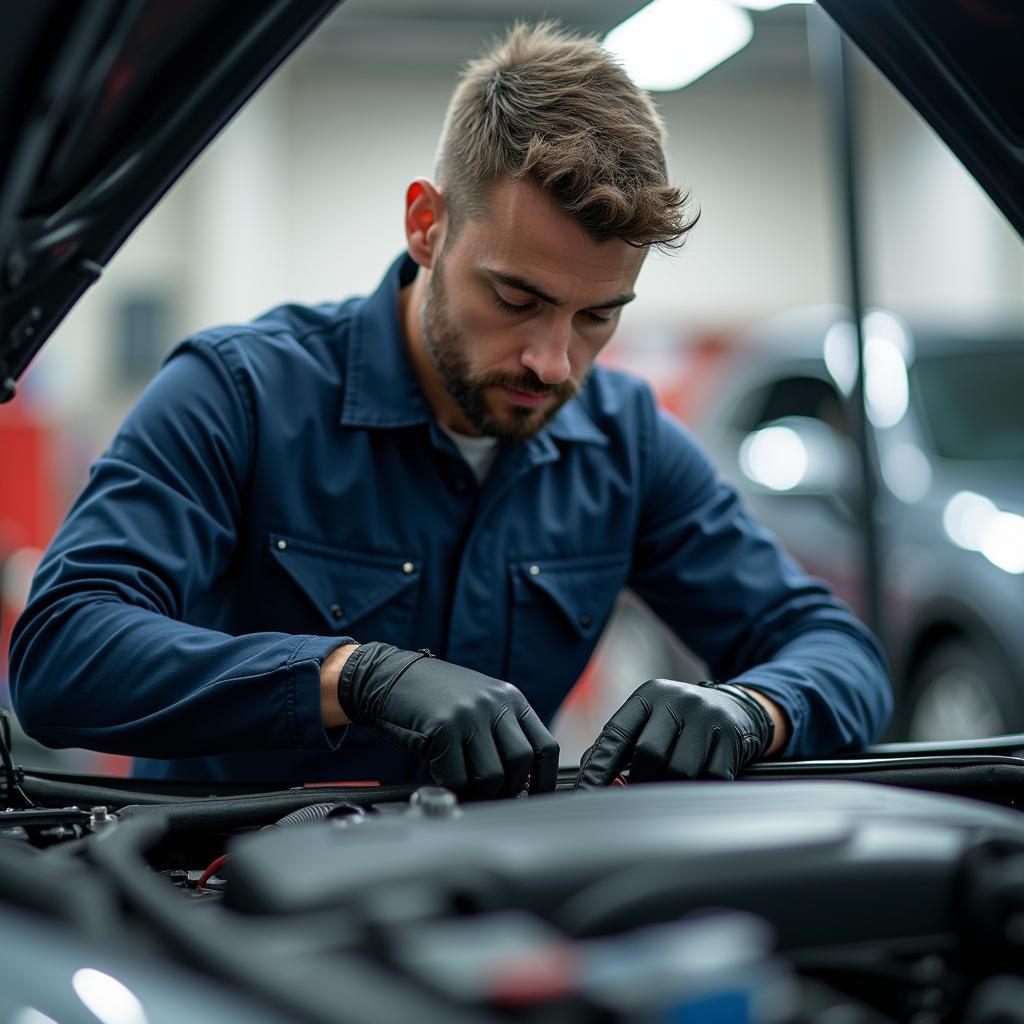 Experienced Mechanic Performing Car Service in Stockport