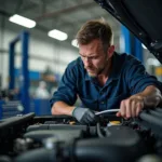 Mechanic Working on a Car Engine in Strathfield