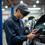 Certified Mechanic Working on a Car in Takanini