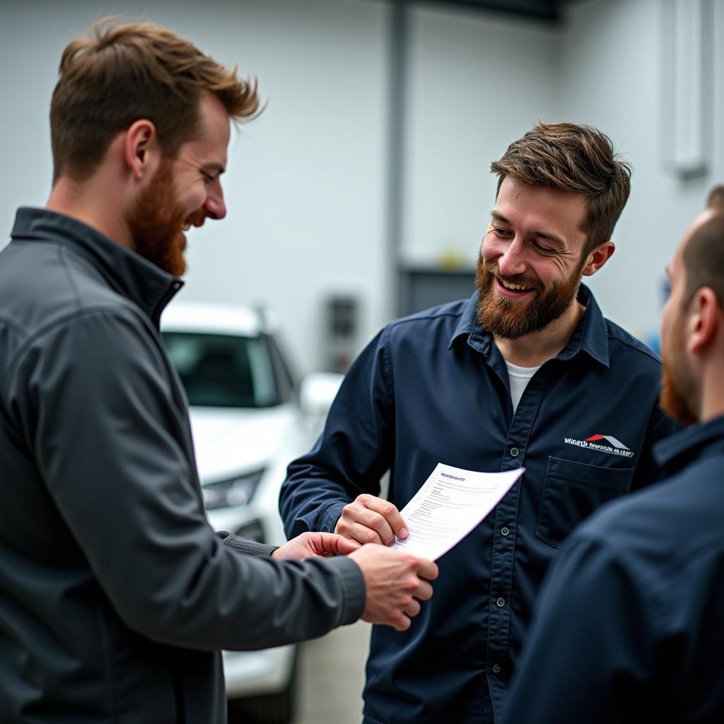 Customer Receiving Car Service in Thane