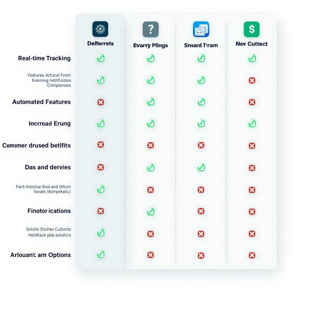 Comparison Chart of Car Service Tracking Apps