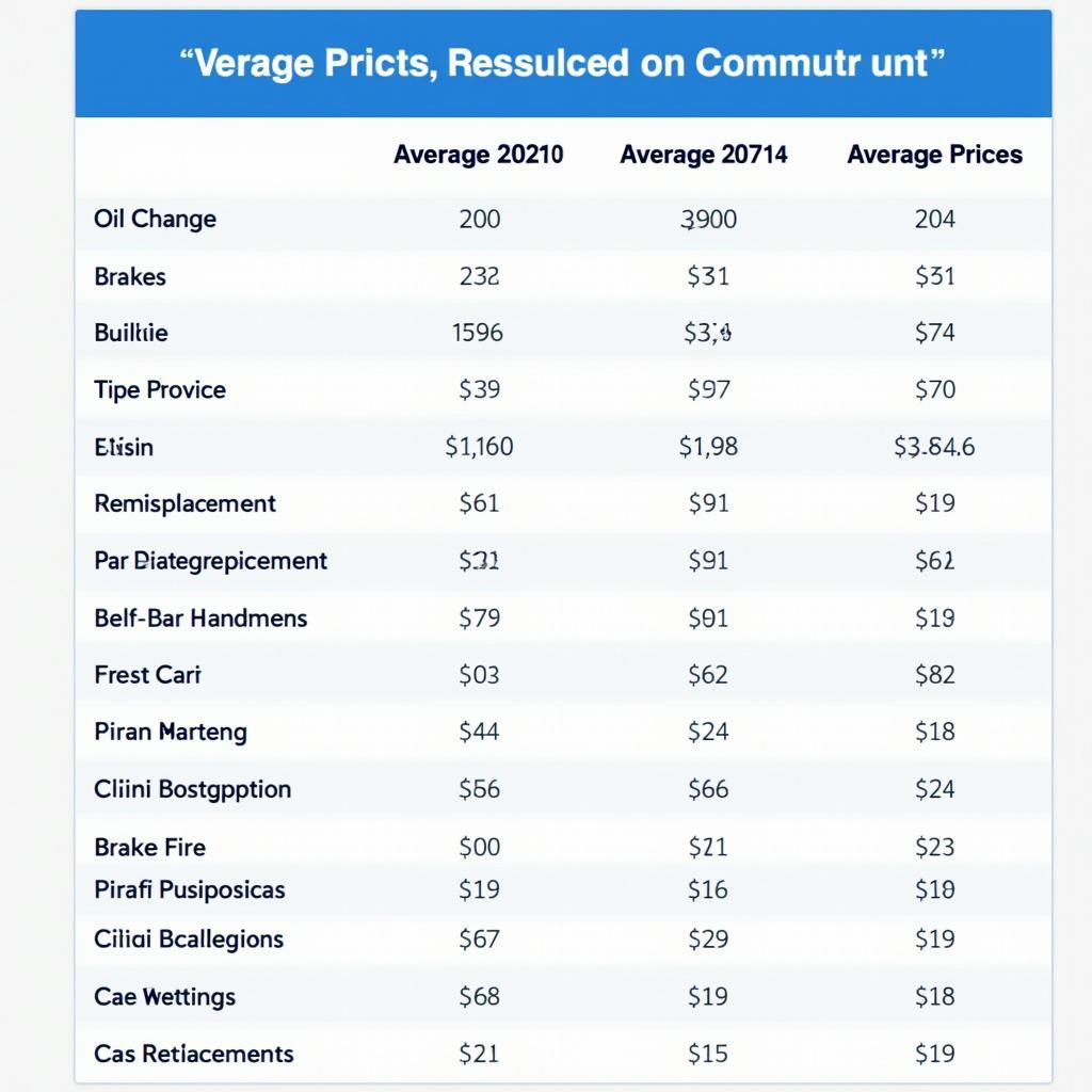 Car service price comparison in Vancouver