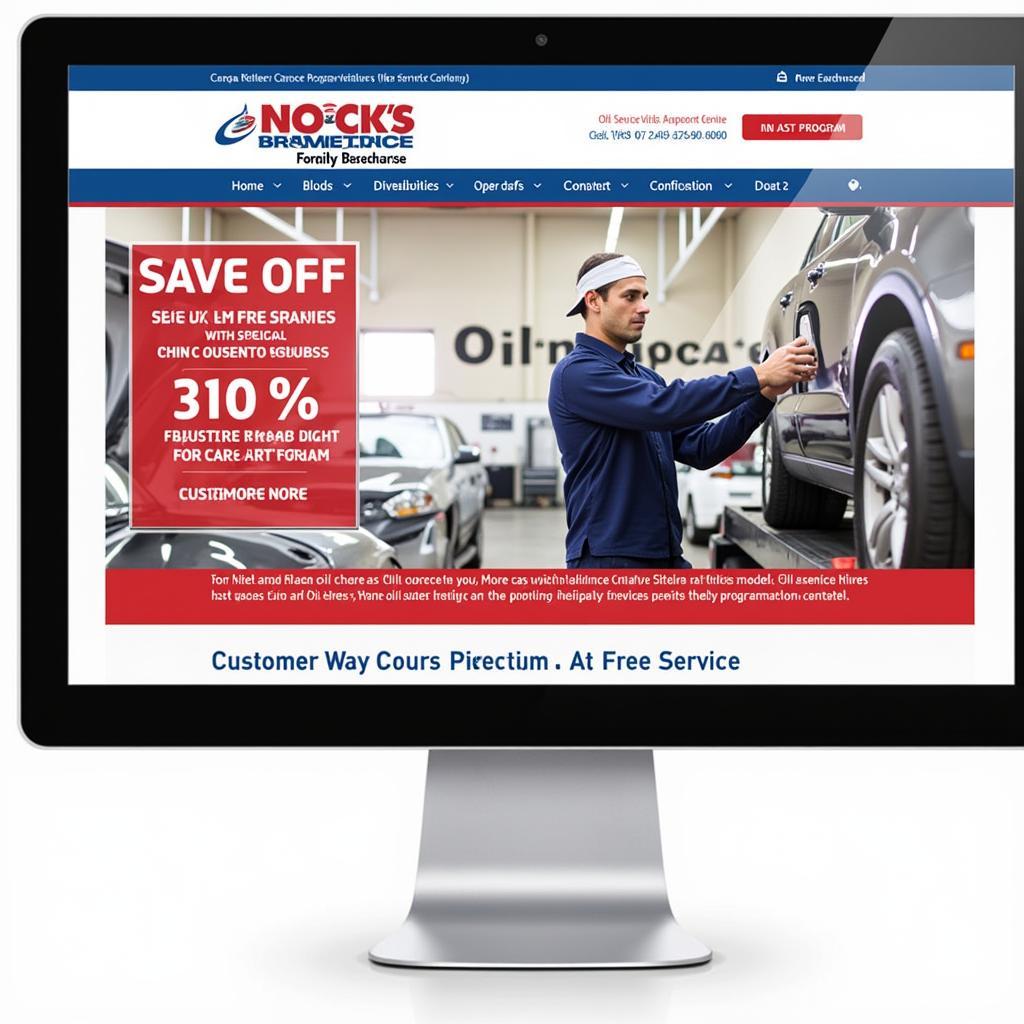 Car service center website with special offers and promotions