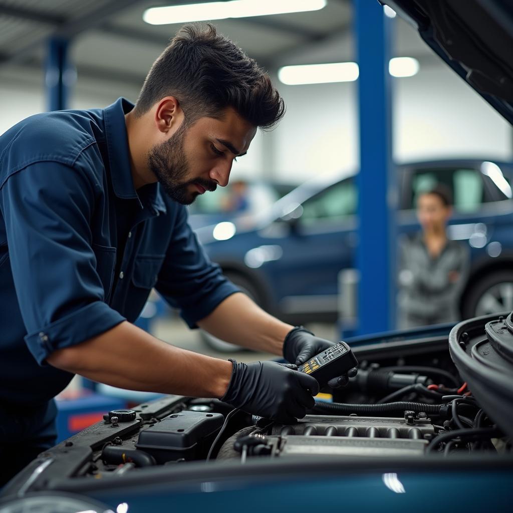 Mechanic Checking Car Engine in Pimple Saudagar