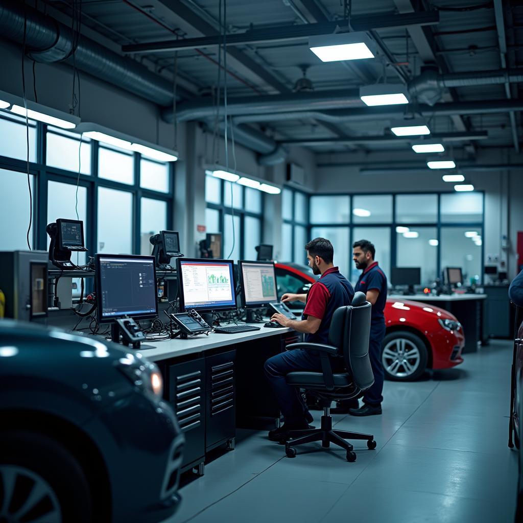 Modern Diagnostic Equipment in Dhanori Car Tech Center