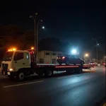 Car Towing in Bhubaneswar at Night