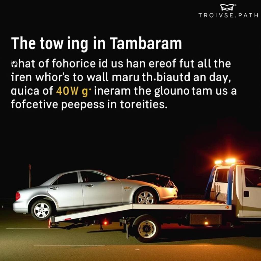 Car being towed in Tambaram at night