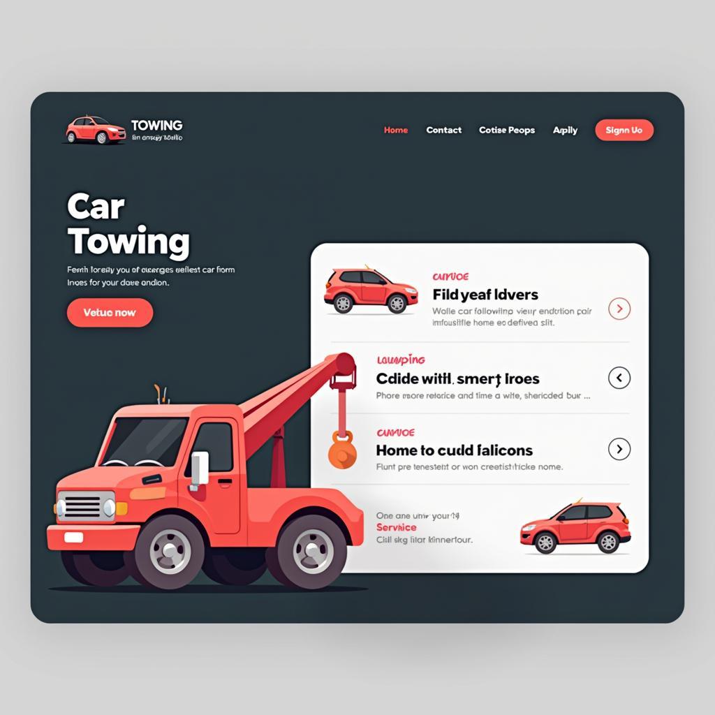 Integrating Car Towing Red Icon PNG on a Website