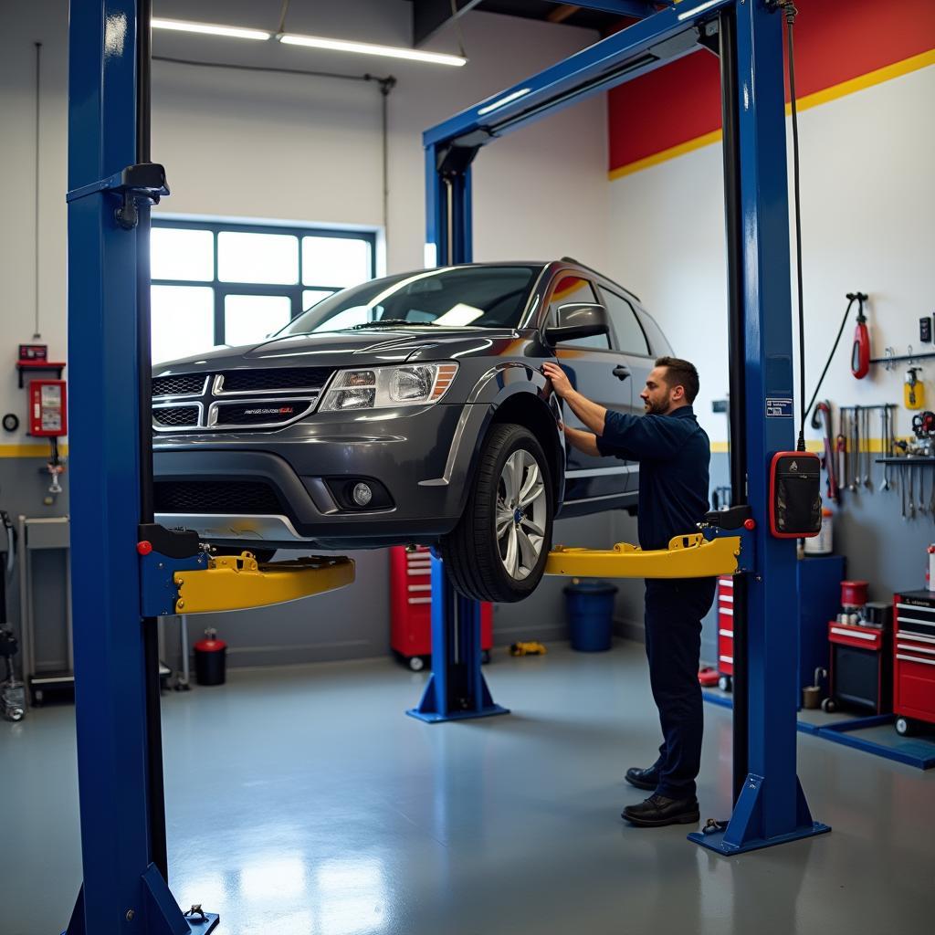 Car Undergoing Routine Maintenance