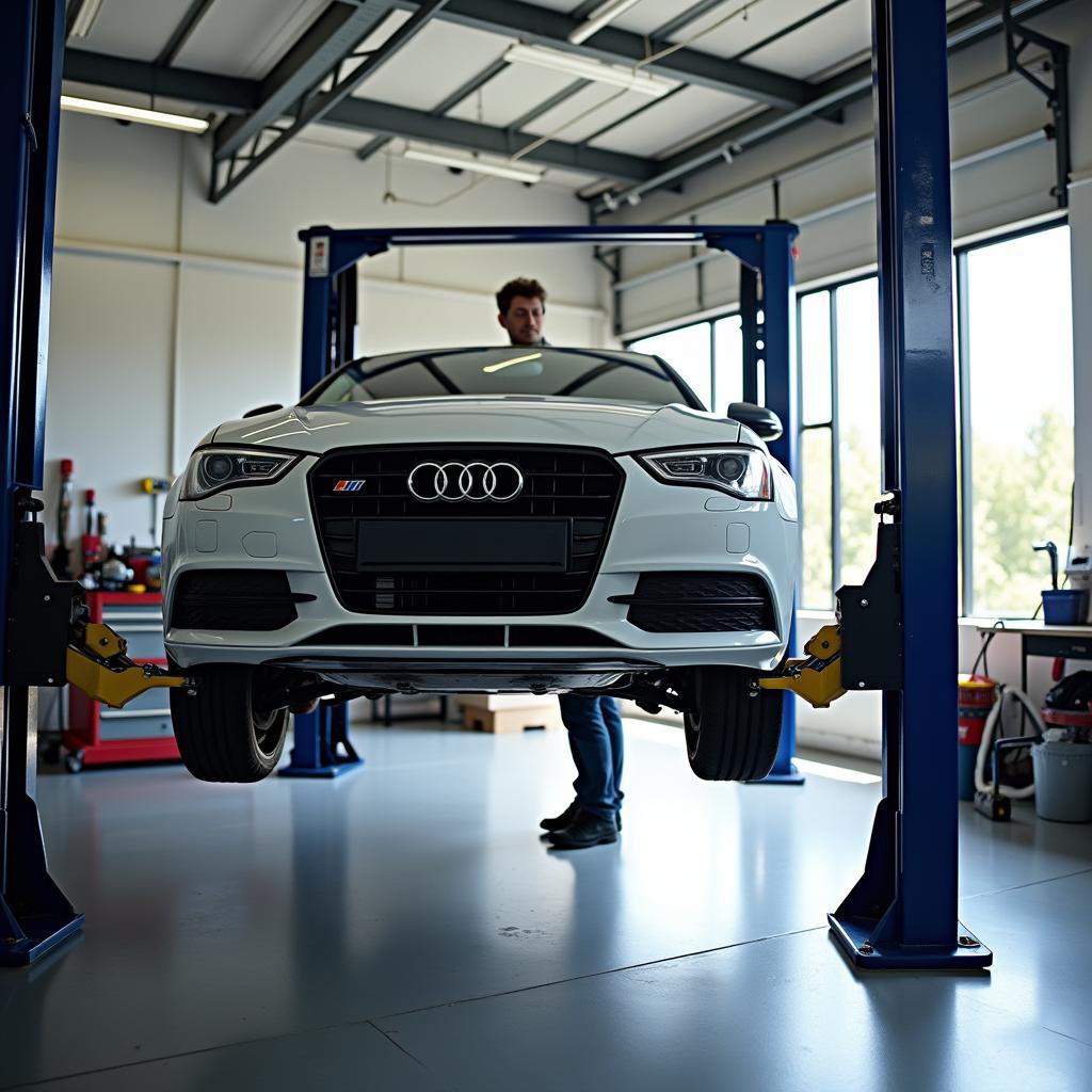 Car Undergoing Routine Maintenance