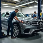 Car Undergoing Routine Maintenance