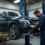 Car Undergoing Routine Maintenance Check in Bakkarwala