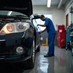 Car Undergoing Routine Maintenance Kottarakara