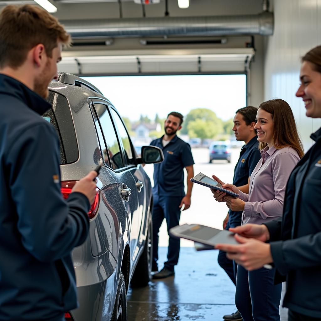 Staff Training at Car Water Service Station