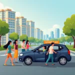 Commuters using a carpool service from Shipra Suncity to Gurgaon