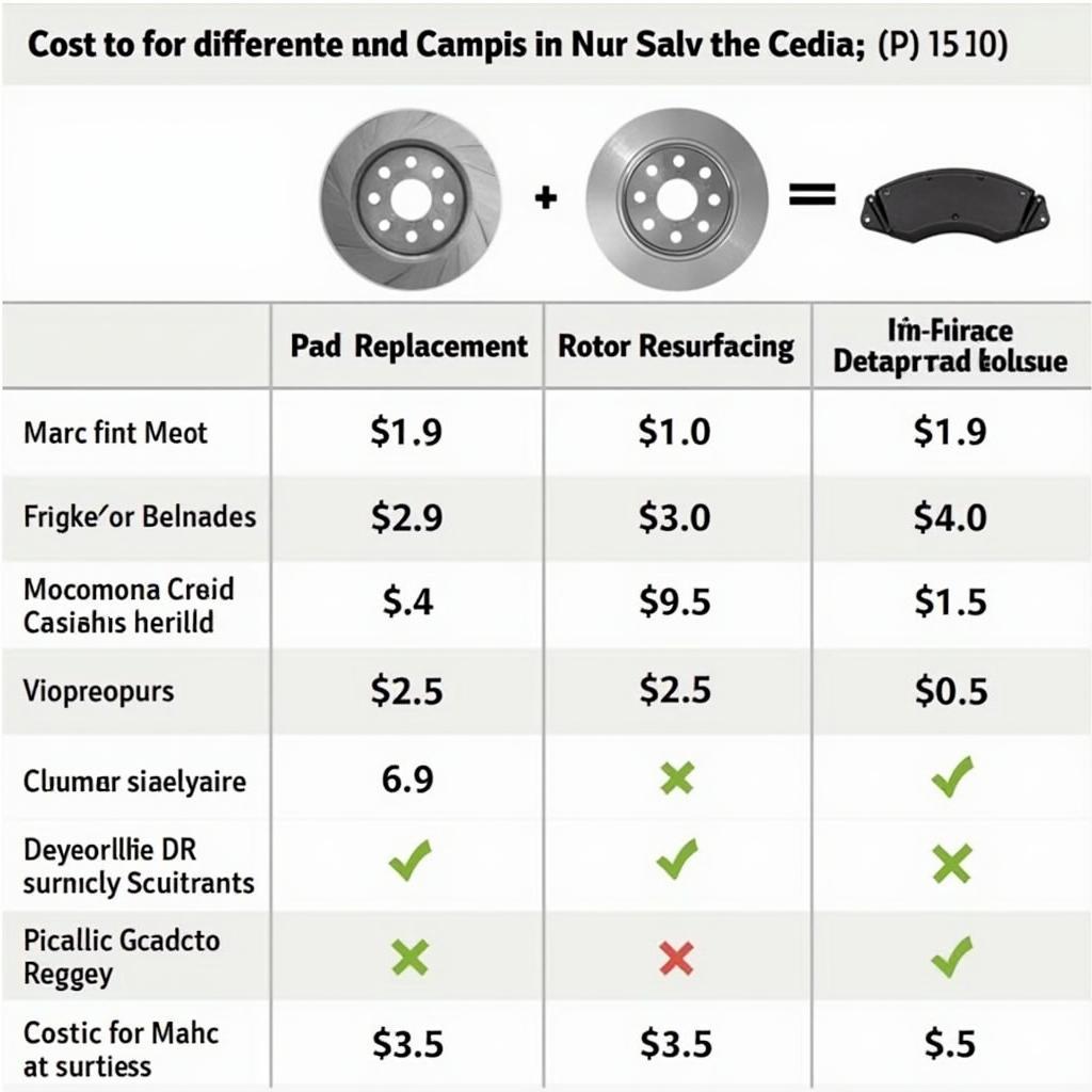 Comparing Cedia Brake Service Costs