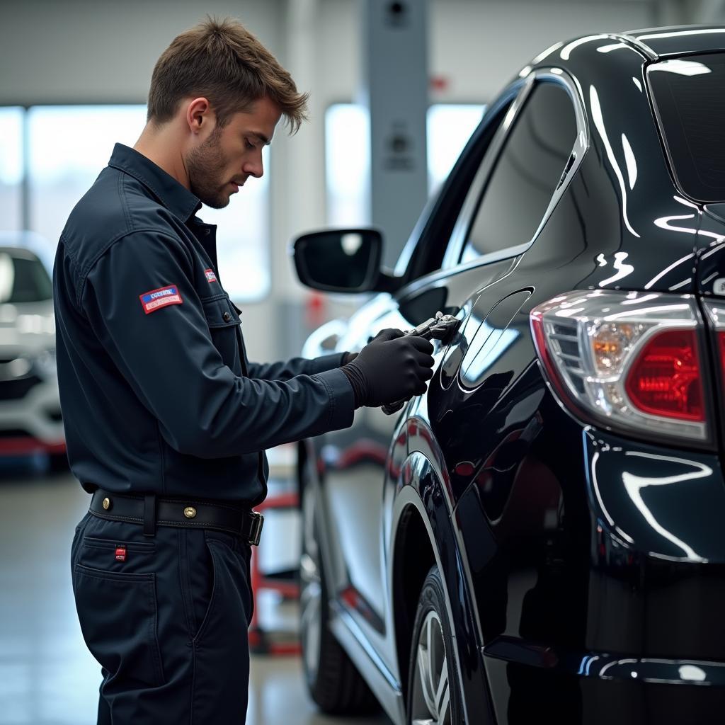 Certified Honda Technician Working