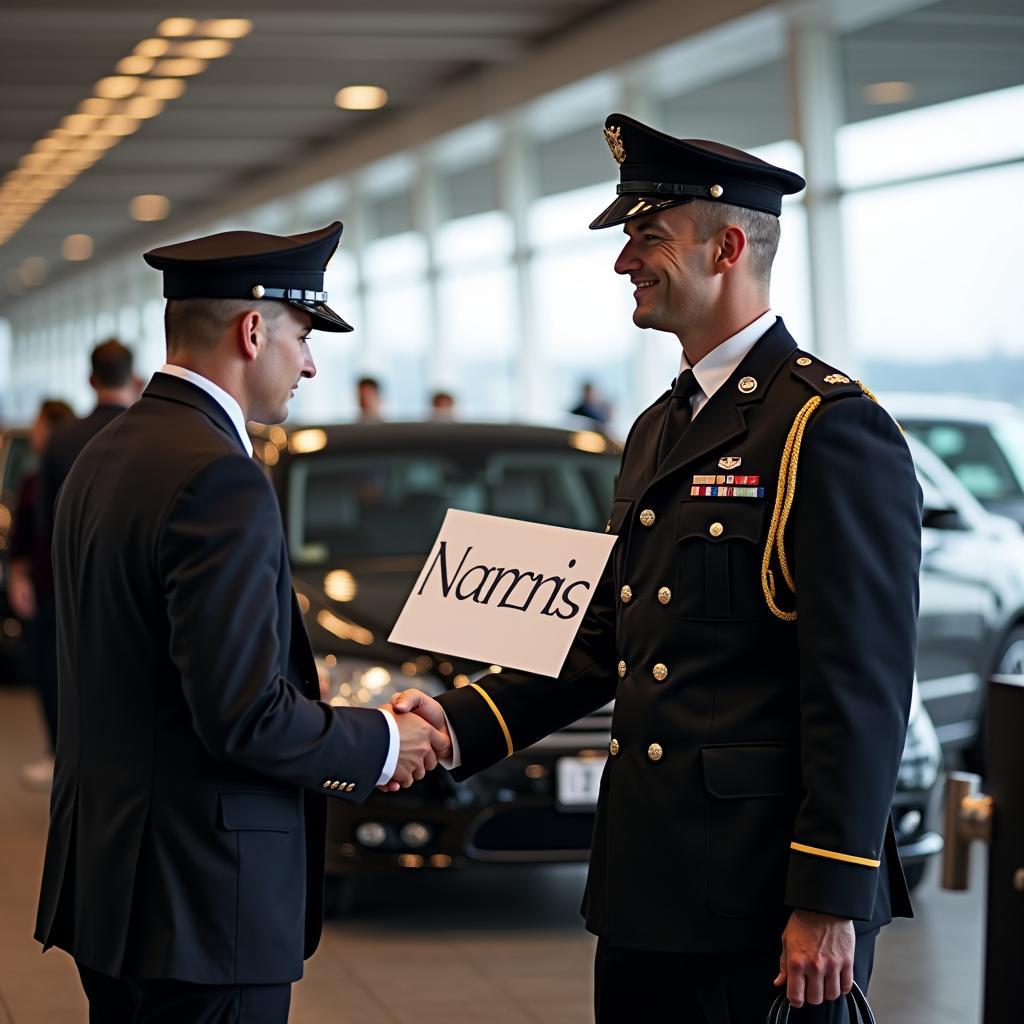 Chauffeur Meeting Client at Baggage Claim