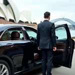 Chauffeur Opening Car Door for Client in Sydney