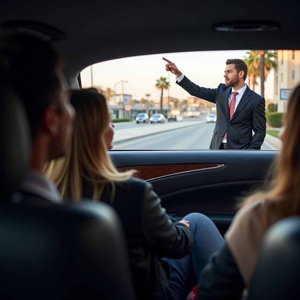 Chauffeur Pointing San Diego Landmarks