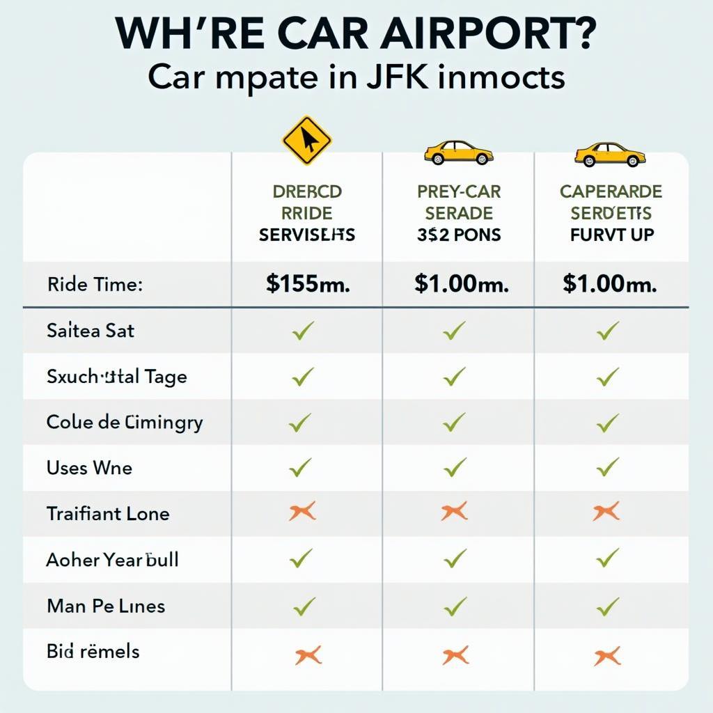 Cheapest Car Service to JFK Comparison Chart