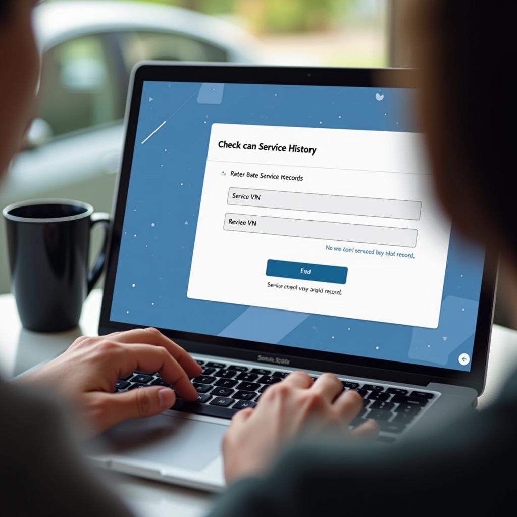 Checking car service history online via a dedicated website