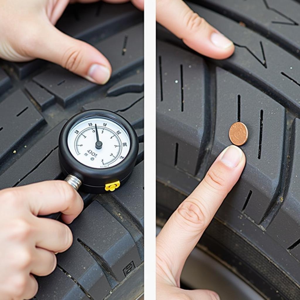 Checking Tyre Pressure and Tread Depth