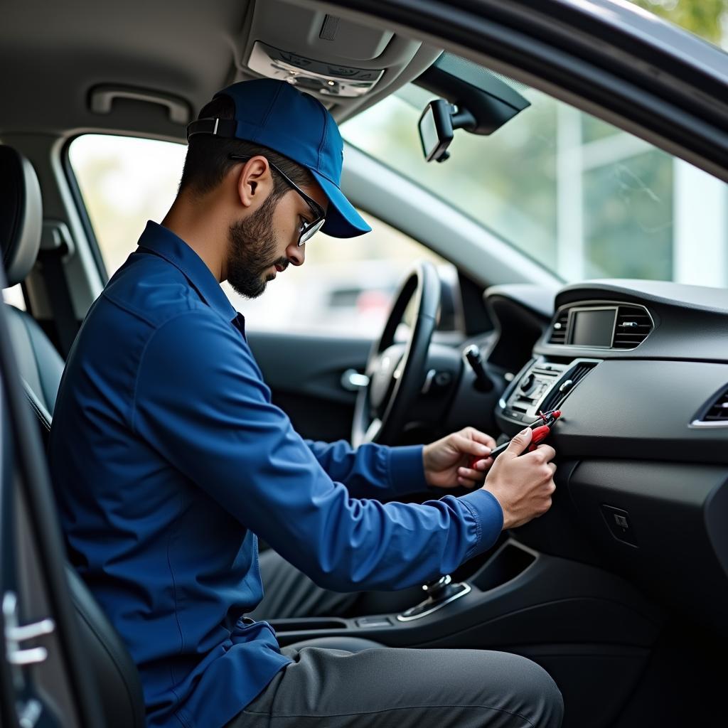 Chennai Car AC Service Technician at Work