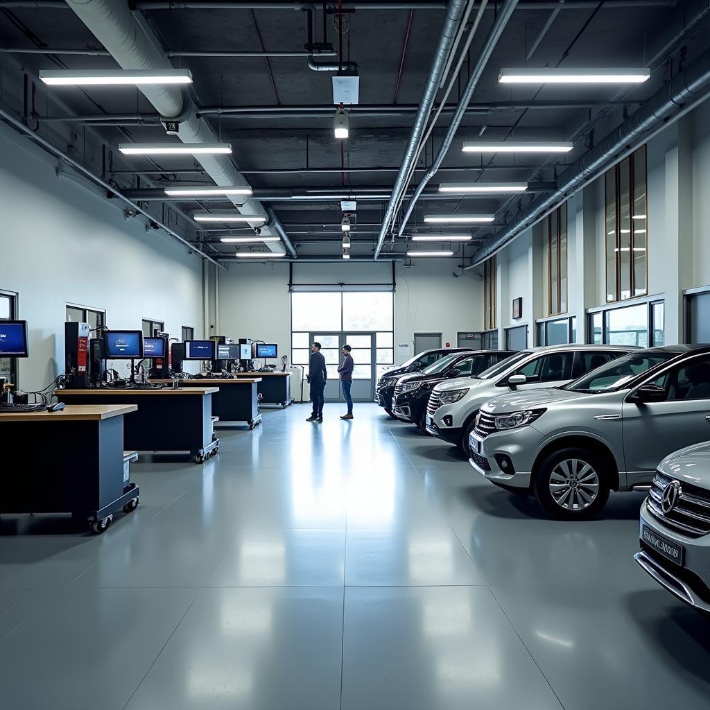 Modern Car Service Center Interior in Chennai