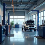 Modern Diagnostic Equipment in a Chennai Car Service Center