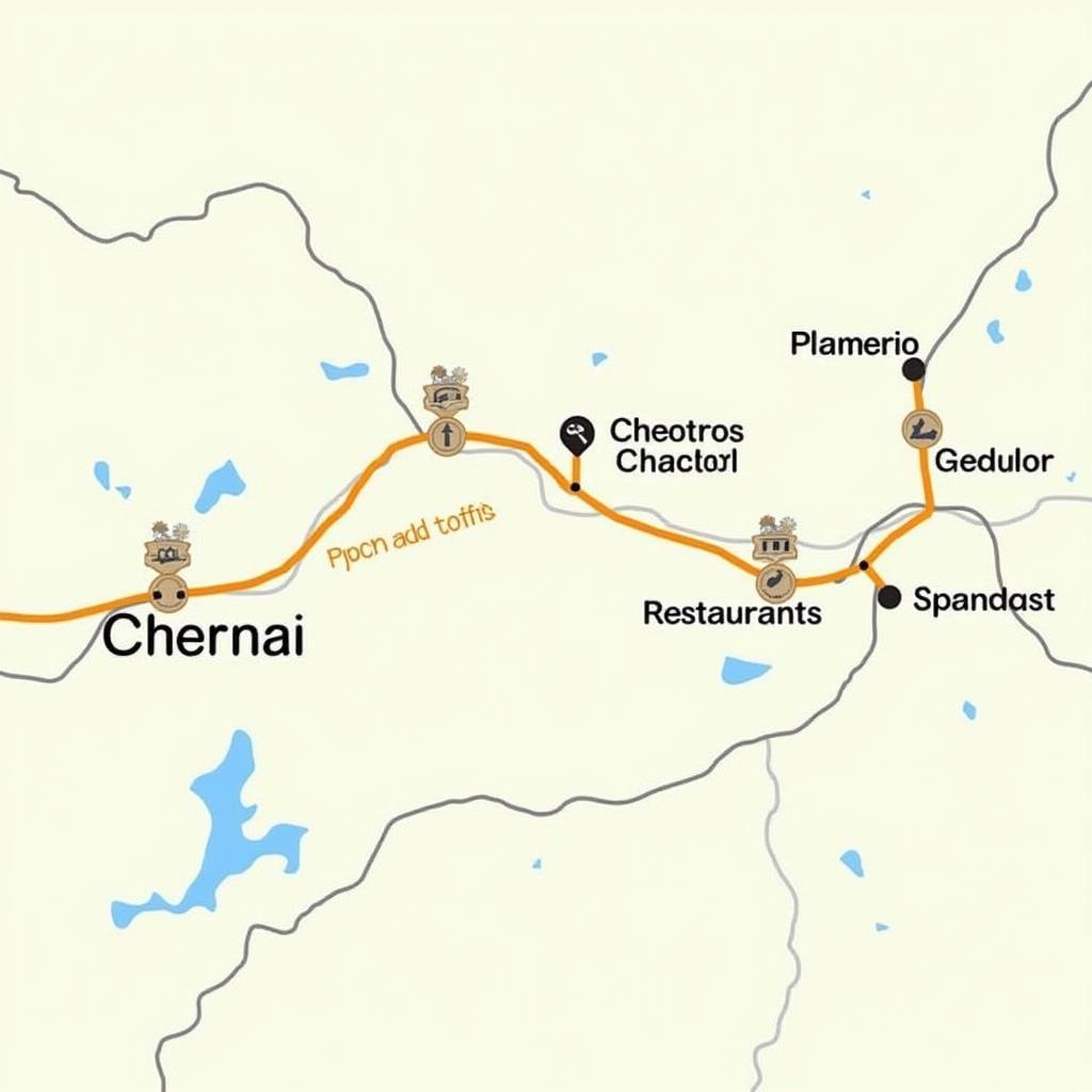 Chennai to Tirupati Route Map with Scenic Stops Marked