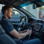 Modern diagnostic equipment being used in a Chesterfield car service center