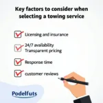 Checklist for Choosing a Reliable Towing Service