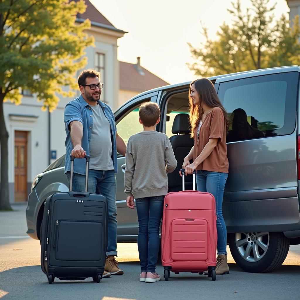 Choosing the right car rental type in Europe - a family choosing a minivan