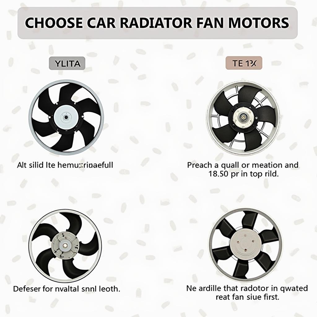 Choosing the right replacement car radiator fan motor