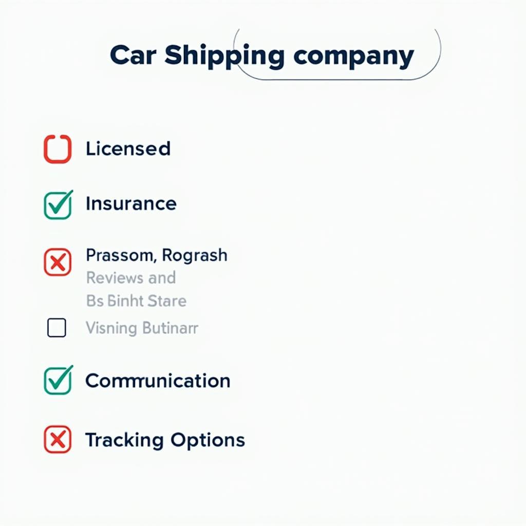 Choosing the Right Car Shipping Company Checklist