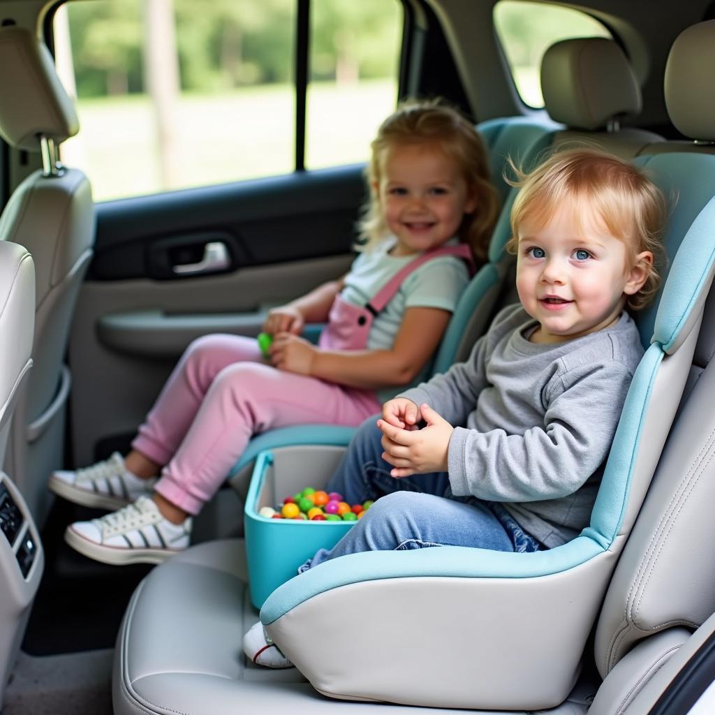 Clean and organized car interior suitable for children