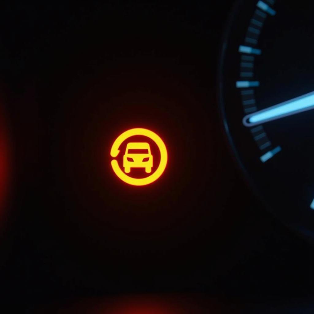 Car Dashboard Displaying Check Engine Light