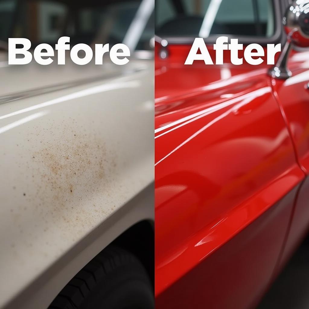 Car Paint Before and After Ceramic Coating