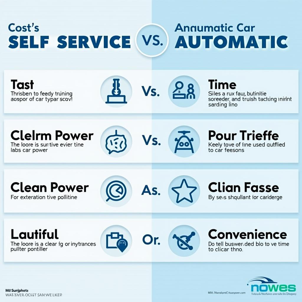 Infographic comparing self-service and automatic car washes