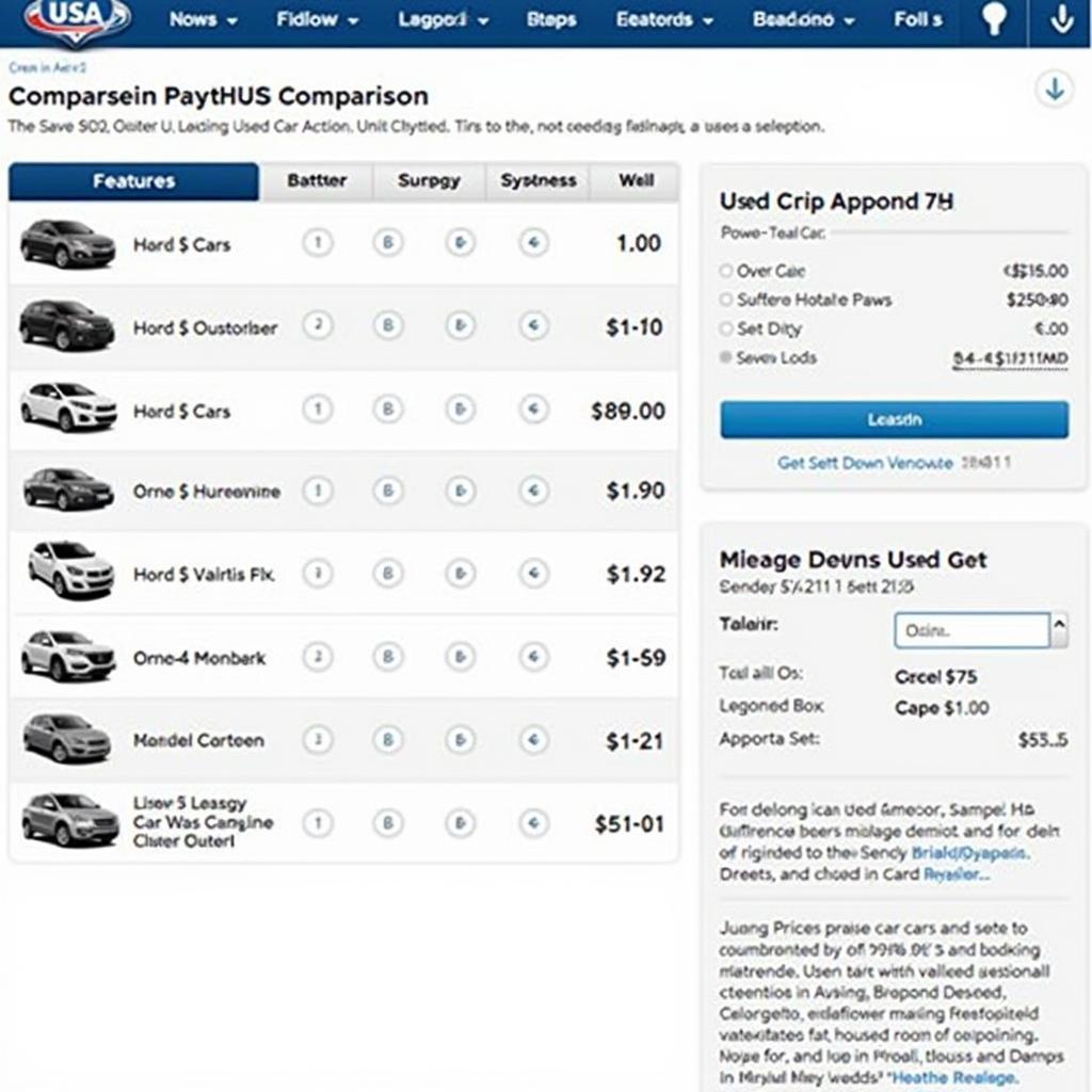 Comparing Used Car Prices on USAA Platform