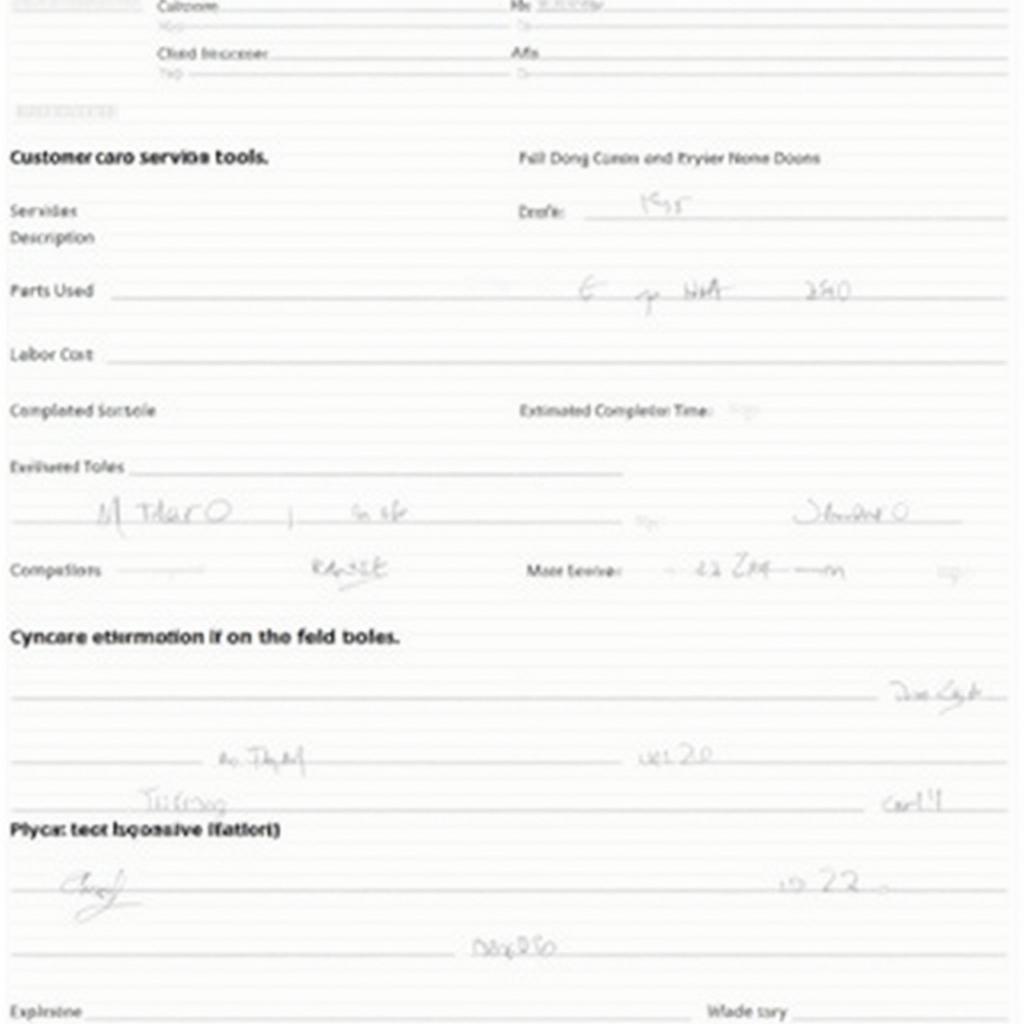 Comprehensive Car Service Form