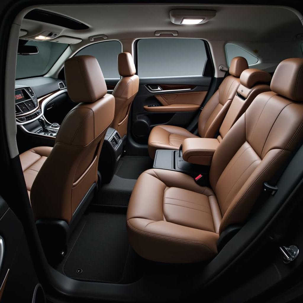 Conrad Tokyo Car Service Luxury Vehicle: Interior view of a spacious and luxurious SUV.