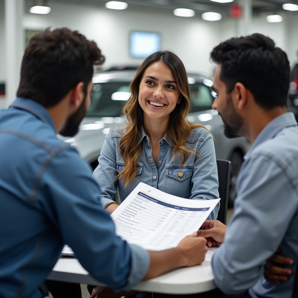 Customer Discussing Fiat Service with Advisor in Chennai