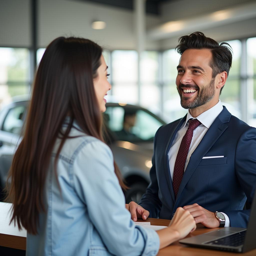 Customer Interaction at a Car Rental Counter