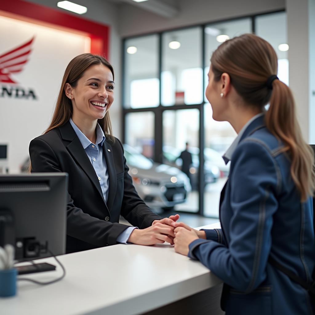 Friendly Customer Service Representative at a Honda Service Center