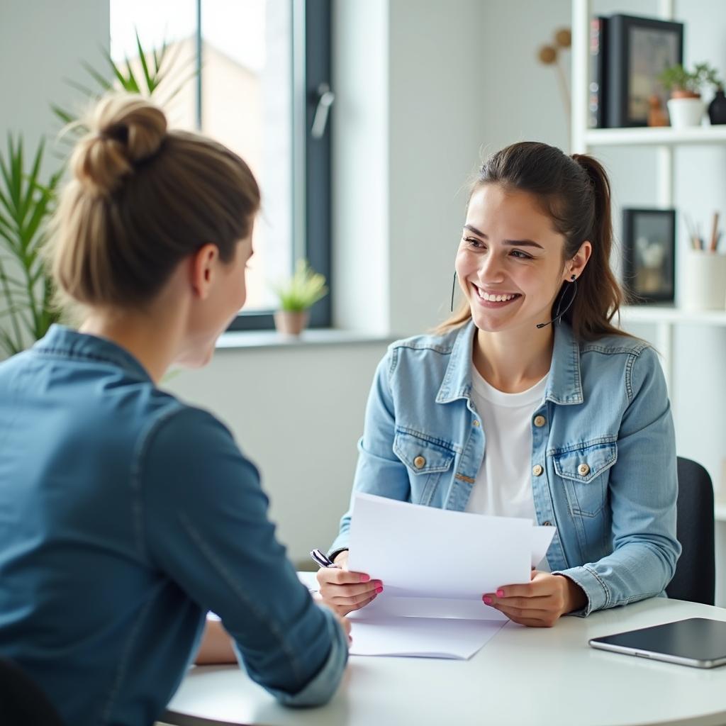 Customer Service Representative Helping Client with Car Insurance