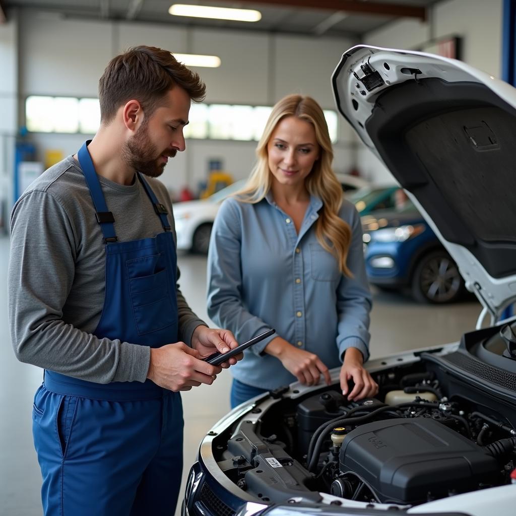 Customer Talking to Mechanic